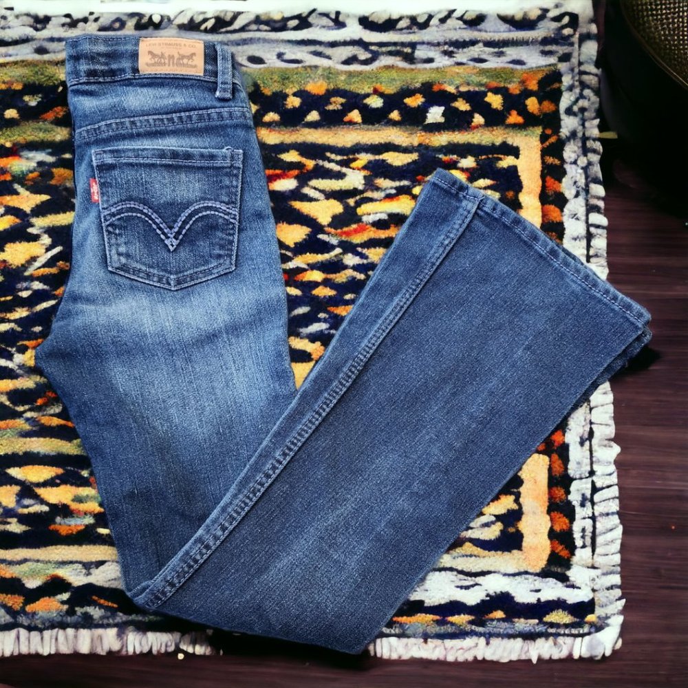 Girls LEVI'S FLARE Distressed Denim Size 10 Reg